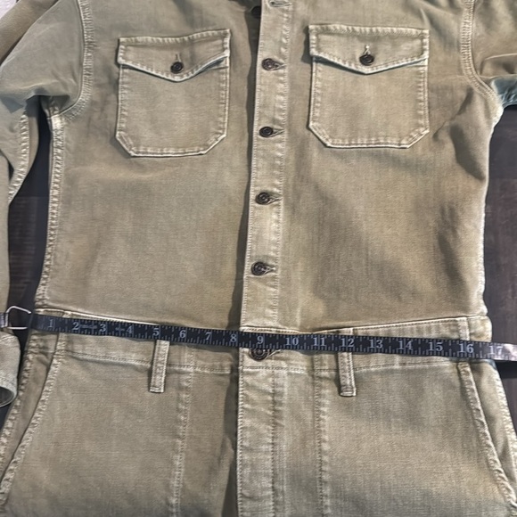 Current Elliot Green Denim Boiler Work Wear Jumpsuit Button Down Size 2 - Picture 7 of 8